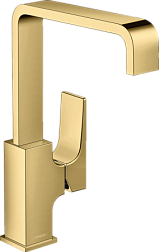 Высокий смеситель на столешницу Metropol 22,6 см, поворотный излив, золото, с донным клапаном, Hansgrohe 32511990 Hansgrohe