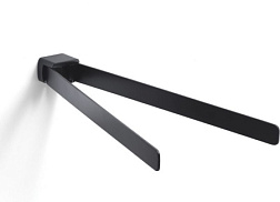 Рожковый полотенцедержатель Pirenei 36 см, нержавеющая сталь, матовый, двойной, цвет черный, поворотный, Gedy PI23(14) Gedy