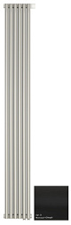 Отопительный дизайн-радиатор Эстет 27х180 см, 6 секций, черный матовый, двухрядный коаксиальный, Сунержа 31-0322-1806 Сунержа
