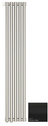 Отопительный дизайн-радиатор Эстет 22,5х120 см, 5 секций, левый, черный матовый, однорядный коаксиальный, Сунержа 31-0320-1205 Сунержа