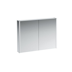 Зеркало Frame 25 80х75 см, алюминий, 2 двойные зеркальные дверцы, с розеткой eu , с сенсорным переключаталем, с подсветкой, Laufen 4.0850.3.900.144.1 Laufen