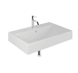 Подвесная раковина Resa 81х50х12 см, санфарфор, белый матовый, с отв. под смеситель, Kludi 59WW8153 Kludi