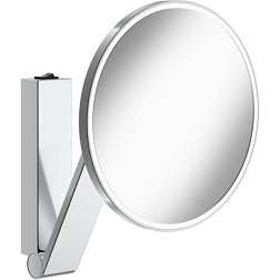 Настенное косметическое зеркало для ванной iLook_move шлифованный, увеличение x5, никель, с подсветкой, Keuco 17612059004 Keuco