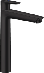 Высокий смеситель на столешницу Talis E 23,4 см, матовый, неповоротный излив, чёрный цвет, с донным клапаном, Hansgrohe 71716670 Hansgrohe