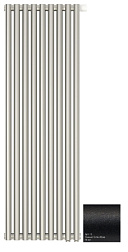Отопительный дизайн-радиатор Эстет 45х120 см, 9 секций, темный титан муар, двухрядный коаксиальный, Сунержа 15-0322-1209 Сунержа