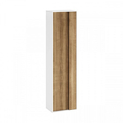 Шкаф-колонна Step 43х29х160 см, лакированный белый глянец/орех, реверсивная установка двери, подвесной монтаж, Ravak X000001420 Ravak