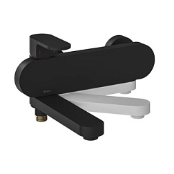 Настенный смеситель Chrome поворотный излив, с выходом на душ (без лейки), чёрный цвет, Ravak X070431 Ravak