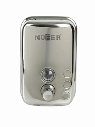 Настенный дозатор Inox вертикальный, 600 мл, хром, с держателем, Nofer 03001.06.B Nofer