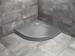 Поддон Doros A Compact Stone Anthracite 90х90х11,5 см, четверть круга, акриловый, Radaway SDRA9090-05-64S Radaway