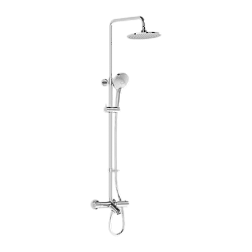 Душевая система Aquaheat Joy A47208EXP 3 режима, 22 см, round, неповор. излив, термостат, верхний душ, с лейкой, Vitra A47208EXP Vitra