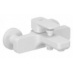 Настенный смеситель Renon матовый, неповоротный излив, с выходом на душ (без лейки), белый цвет, Kludi 426915375 Kludi