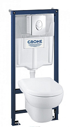 Комплект унитаза с инсталляцией Solido Perfect панель смыва skate air, с микролифтом, Grohe 39400000 Grohe