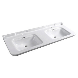 Подвесная раковина Waldorf 150х55х17 см, заглушка хром, санфарфор, двойная, с отв. под смеситель, Kerasan 4143K1bi/cr*1 Kerasan