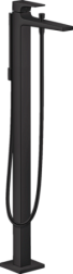 Напольный смеситель Metropol матовый, неповоротный излив, чёрный цвет, с лейкой, Hansgrohe 32532670 Hansgrohe