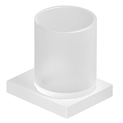 Настенный стакан Vela C матовый, цвет белый, с держателем, Kludi 3197553 Kludi