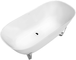 Квариловая ванна Antheus 175х80 см, альпийский белый, отдельностоящая, овальная, Villeroy&Boch UBQ175ANH7F400V-01 Villeroy&Boch