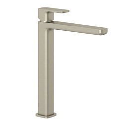Высокий смеситель на столешницу Renon 24 см, брашированный, неповоротный излив, никель, без донного клапана, Kludi 42298N575 Kludi