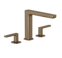 Смеситель для раковины на 3 отверстия Renon брашированный, бронза, с донным клапаном, Kludi 42393N175 Kludi