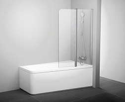 Шторка для ванны 10CVS2 100х150 см, левая, блестящая+транспарент, поворотная, прозрачная, Ravak 7QLA0C03Z1 Ravak