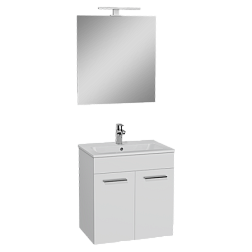 Комплект мебели для ванной Mia 60 см, белый глянец, с дверцами, подвесной монтаж, Vitra 75023 Vitra