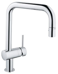 Смеситель для кухни с выдвижной лейкой Minta l-излив, поворотный излив, Grohe 32322000 Grohe