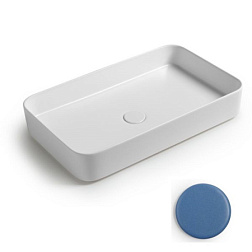 Накладная раковина Blade 65х40х11,5 см, санфарфор, синий матовый, White Ceramic W0517BD White Ceramic