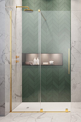 Створка душевой двери Furo Gold Walk-In 45,3х200 см, левая1/2, золото, 8 мм, Radaway 10106438-09-01L Radaway