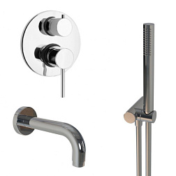 Готовые встраиваемые наборы для ванны (с изливом) Cox длина излива 14,5см, без верхней лейки, 1 режим ручной лейки, 2 функции, Paini 78CRSET26911BATH Paini