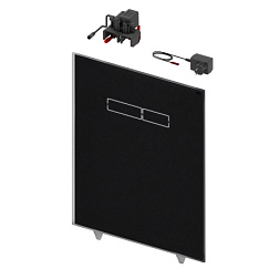 Стеклянная панель для инсталляции TECElux Mini 43х55,5 см, стекло черное, с сенсорным смывом, TECE 9650003 TECE