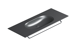 Подвесная раковина Horizon 125х50х12,5 см, санфарфор, черный матовый, Catalano 0521260022 Catalano