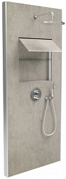 Душевой сет со стеновой панелью Ecrin 100х233,5 см, облачно-серый, в угол, круглая лейка, термостат, верхний душ, с лейкой, Jacob Delafon E80301-D35 Jacob Delafon