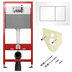 Система инсталляции для унитаза TECEbase 50х15х112 см, клавиша белая, с кнопкой, TECE 9400413 TECE