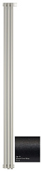 Отопительный дизайн-радиатор Эстет 13,5х180 см, 3 секции, темный титан муар, двухрядный глухой, Сунержа 15-0312-1803 Сунержа