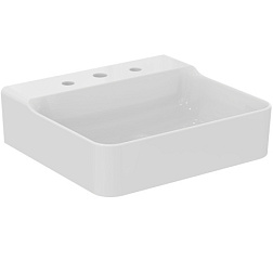Подвесная раковина Conca 50х45х14,5 см, с 3 отверстиями под смеситель, санфарфор, с отв. под смеситель, Ideal Standard T378601 Ideal Standard