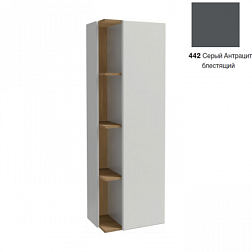 Шкаф-колонна Terrace 50х35х150 см, серый антрацит блестящий, 3 фиксированные полки, стеклянные разделители, правый, подвесной монтаж, Jacob Delafon EB1179D-442 Jacob Delafon