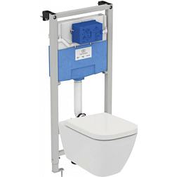 Комплект унитаза с инсталляцией I.life B без клавиши в комплекте, с микролифтом, безободковый, быстросъемное, Ideal Standard I001401 Ideal Standard