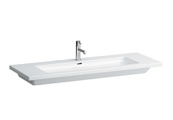 Подвесная раковина Living Square 130х48х12 см, с 1 отверстием для смесителя, санфарфор, двойная, Laufen 8.1643.6.000.104.1 Laufen