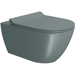 Подвесной унитаз Pura 36х55 см, цвет матовый agave, безободковый, без сиденья, тихий смыв, GSI 8815FR504 GSI