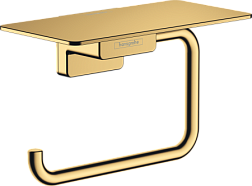 Держатель туалетной бумаги AddStoris с полкой, золото, Hansgrohe 41772990 Hansgrohe
