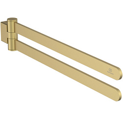 Рожковый полотенцедержатель Conca 45 см, шлифованное, округлый дизайн, двойной, золото, поворотный, Ideal Standard T5396A2 Ideal Standard