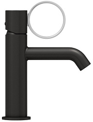 Смеситель для умывальника Vivienne Signature матовый, ручка хром, неповоротный излив, чёрный цвет, без донного клапана, Jacob Delafon E38682-LB1-BL Jacob Delafon