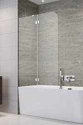 Шторка для ванны Torrenta PND II 100х150 см, левосторонняя, easy clean, прозрачная, поворотная, Radaway 12011202-101L Radaway