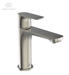 Смеситель для умывальника Connect Air silver storm, неповоротный излив, стальной цвет, без донного клапана, Ideal Standard A7015GN Ideal Standard