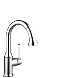 Смеситель для кухни с выдвижной лейкой Talis Classic высота излива 21 см, поворотный излив, Hansgrohe 14864000 Hansgrohe