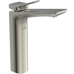 Высокий смеситель на столешницу Conca 21,5 см, неповоротный излив, стальной цвет, без донного клапана, Ideal Standard BC758GN Ideal Standard