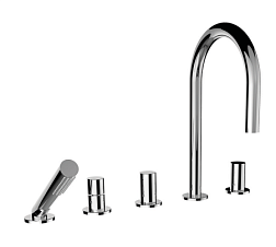 Смеситель на борт ванны Kartell by laufen фиксированный излив 175 мм, с ручным душем, на 5 отв., Laufen 3.2233.5.004.282.1 Laufen