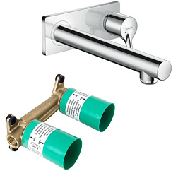 Встраиваемый в стену смеситель для раковины Talis S длина излива 22,5см, Hansgrohe 72111000S Hansgrohe