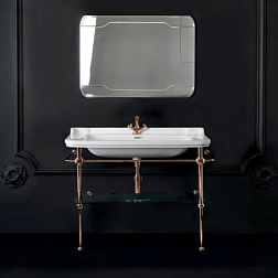 Консоль для раковины Waldorf 128х42х83 см, со стеклянной полочкой, цвет золото, Kerasan 9203K2oro Kerasan