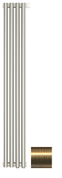 Отопительный дизайн-радиатор Эстет 18х120 см, 4 секции, состаренная латунь, двухрядный глухой, Сунержа 051-0312-1204 Сунержа
