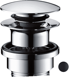 Сливной набор для раковины матовый, push-open, чёрный цвет, с переливом, Hansgrohe 50100670 Hansgrohe